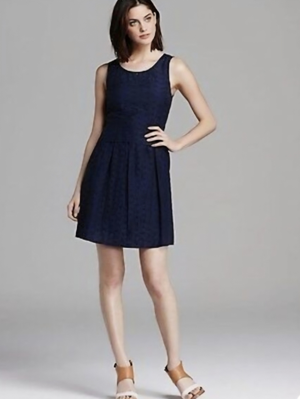 Marc Jacobs Crochet Sleeveless Cotton Silk Cocktail Dress